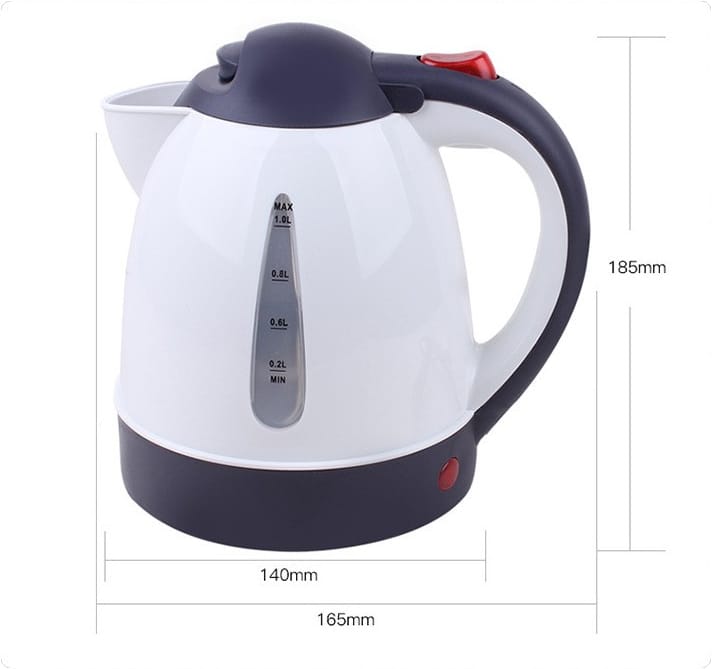 Car Electric Kettle - 1000ml Portable Vehicle Travel Kettle DC 12V Cigarette-Lighter 150W Quick Boil Auto-Off & Boil-Dry Protection - SM-408
- image 4