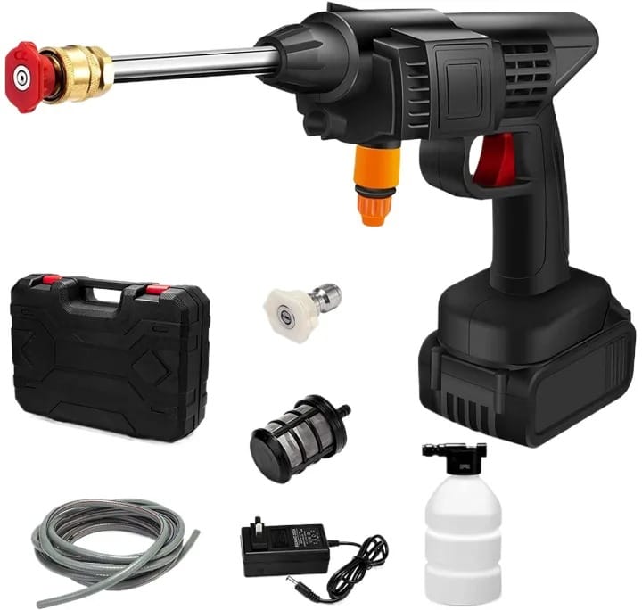 Portable Cordless High Pressure Car Washer Spray Gun with Double Battery | Rechargeable Water Pressure Cleaner for Car Washing, Garden Watering, Patio Cleaning & Outdoor Use - 052188 - image 1