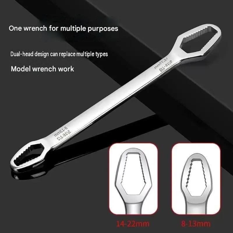 Multi-Functional Self-Tightening Adjustable Wrench 8-22mm & 14-22mm | Chrome Vanadium Steel Universal Spanner for Plumbing, Automotive Repair, Home Maintenance & Mechanical Work - 100059 - image 5