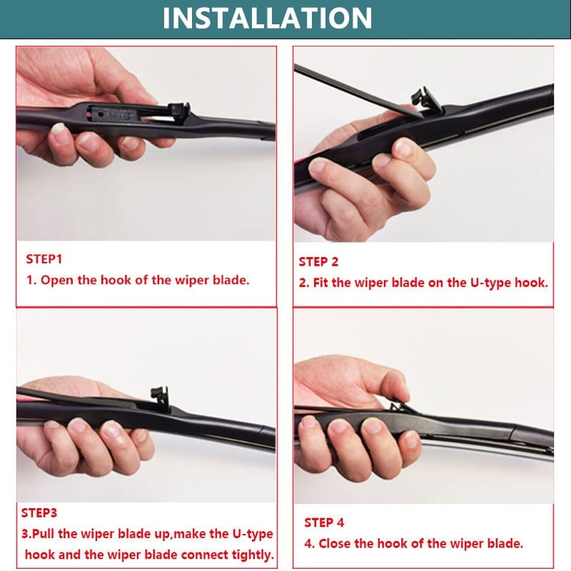 Car Windshield Wiper Blade 26" | Quiet & Streak-Free | Universal and Hybrid Design | U-Shaped Hook Lock Mechanism - Wiper-26N - image 4