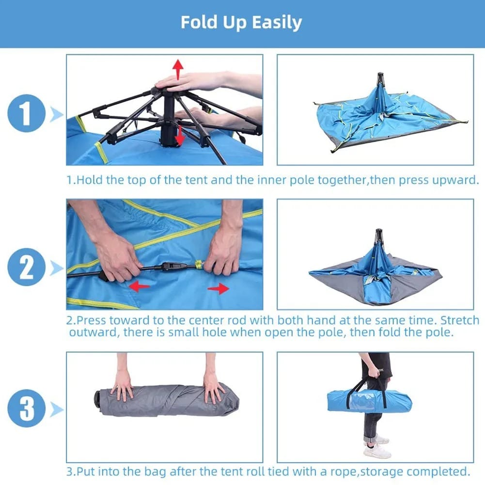 Waterproof Camping Tent for 4-5 People Double Layer Instant Setup | Portable Outdoor Family Tent with Weather-Resistant Design for Camping, Hiking, Trekking & Travel - 052190 - image 4