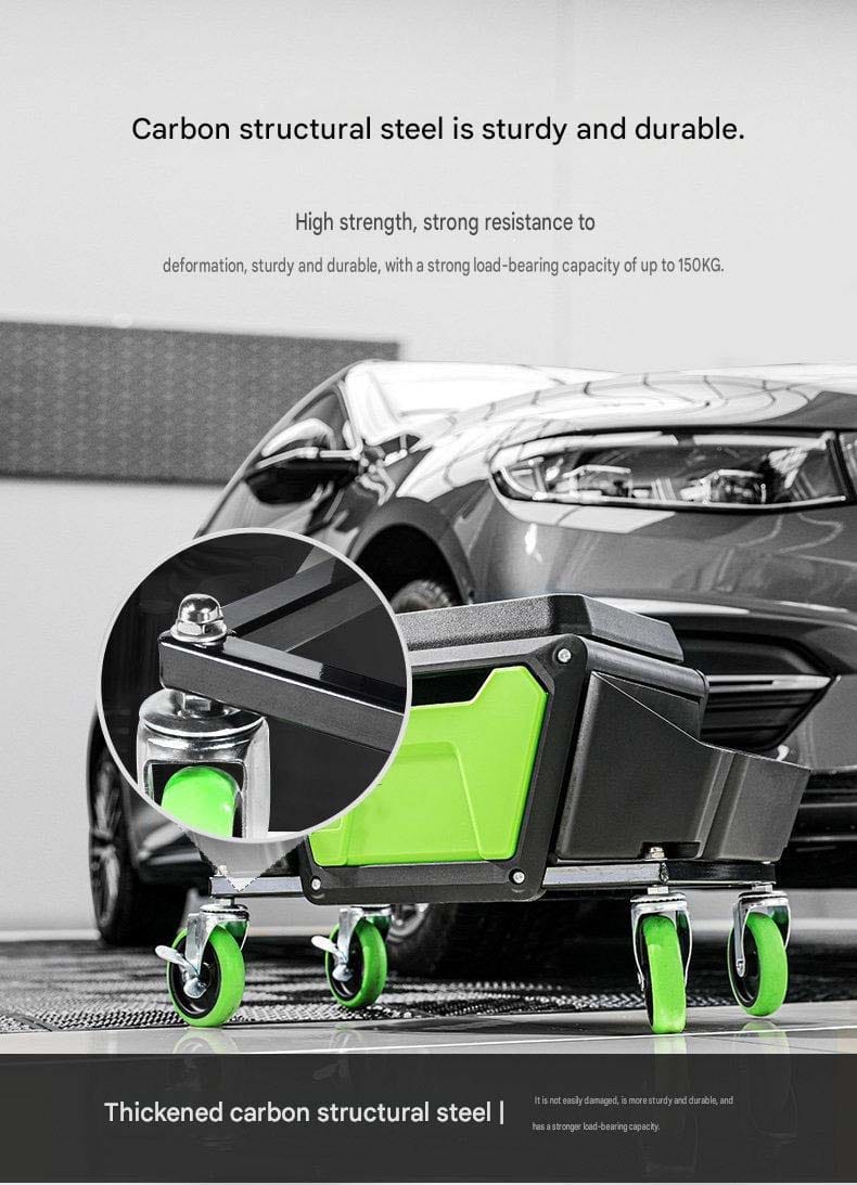 Rolling Car Storage Tray with seat | 360° Swivel Mechanic Stool | Lutian Heavy-Duty Garage Workshop Seat with Tool Organizer & Soft Cushion - 100302 - image 5