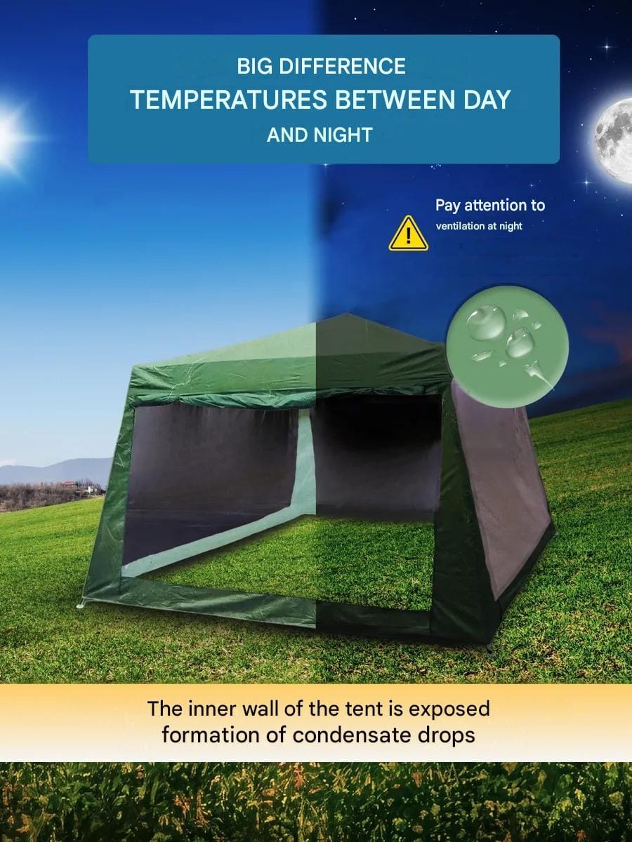 6 Person Camping Tent with Net | Large Outdoor Shelter for Picnic & Family Camping | Quick Assembly Waterproof Tent 320×320cm - 1628D - image 3