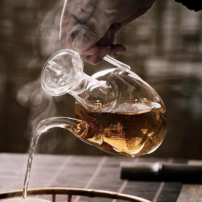 Borosilicate Glass Tea pot with Glass Handle | Heat Resistant Transparent Coffee Pot | Creative Vintage Water, Milk & Tea Pouring Pot for Home and Office | - image 3