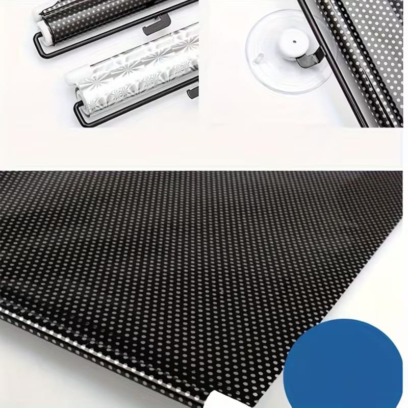 Retractable Window Roller Sunshade with Suction Cups | Polka Dot Designed | Portable UV Protection Window Blind Curtain | Foldable | Block Harsh Lights - 052263 - image 3