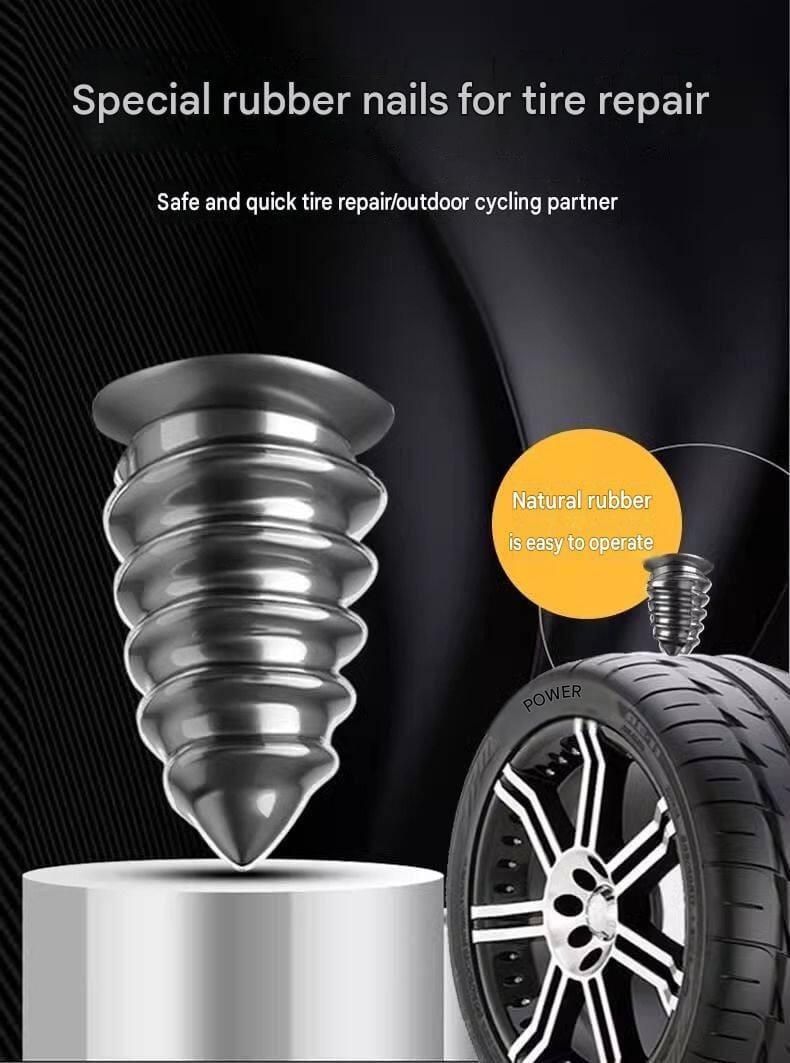 50 PCS Tubeless Tire Repair Rubber Nails Kit | Universal Emergency Tyre Kit | Self-Service Puncture Repair for Cars, Motorcycles, SUVs & Bicycles - 052278 - image 2