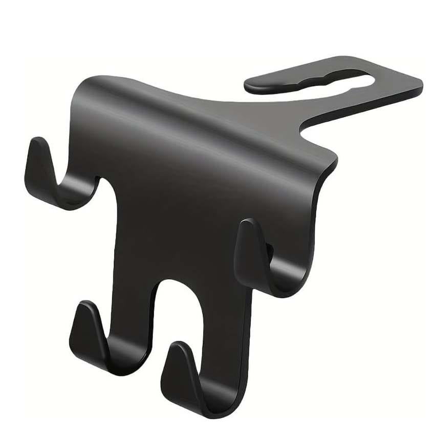 Car Interior Headrest Hooks with Phone Holder | Waterproof Back Seat Headrest Hanger, Plastic Purse Holder, Grocery Bag Hook & Mobile Phone Stand for Cars - 052260 - image 1
