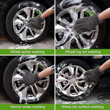 5-Finger Microfiber Car Cleaning Glove | Chenille Car Wash Mitt for Interior & Exterior Detailing | Scratch-Free, Lint-Free, Reusable Wash Glove for Cars, Motorcycles & Home Cleaning - 052287 - image 5