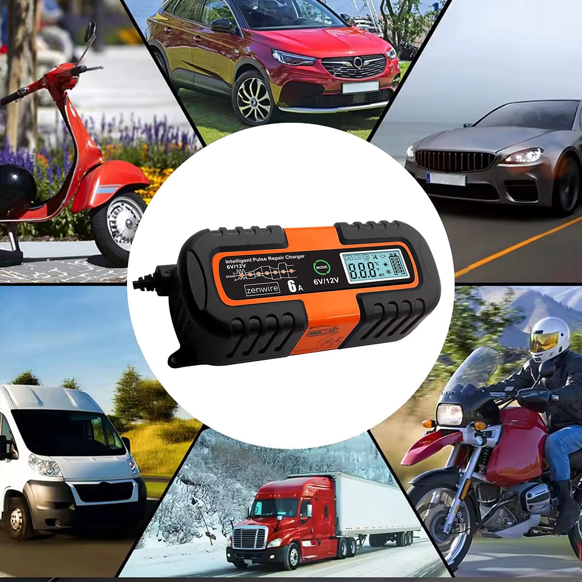 Smart Battery Charger | 6V and 12V Battery Charger | Automatic Charging System | Voltmeter | Ammeter | Winter Mode | Battery Maintenance | 230V Input | Portable & Compact Design - 052195 - image 2