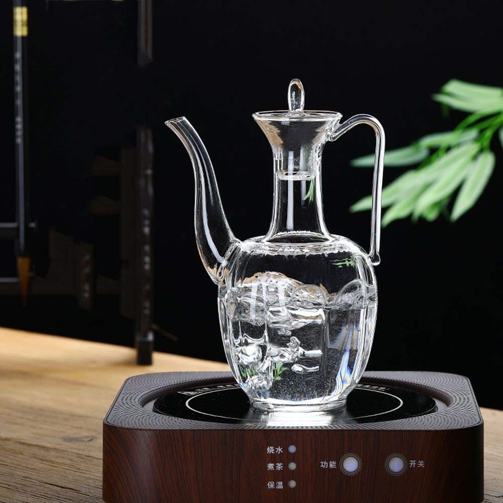 Borosilicate Glass Tea pot with Glass Handle | Heat Resistant Transparent Coffee Pot | Creative Vintage Water, Milk & Tea Pouring Pot for Home and Office | - image 2