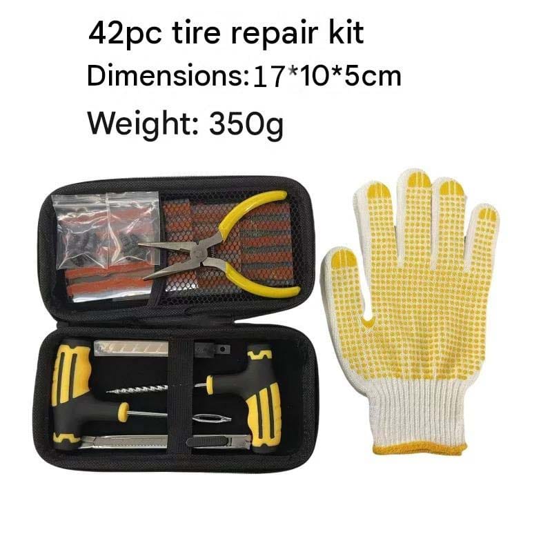 Tire Puncture Repair Kit | Universal Tubeless Tire Repair Tool Set | Emergency Flat Tire Plug Kit for Car, Motorcycle, SUV, ATV, Truck & Bicycle with Carry Case - 52250 - image 3