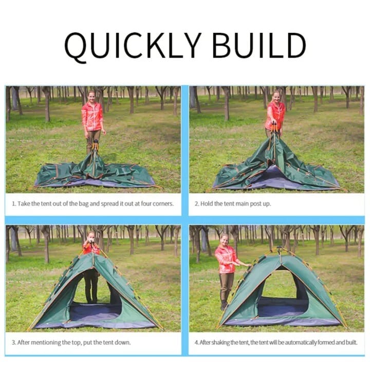Waterproof Camping Tent for 4-5 People Double Layer Instant Setup | Portable Outdoor Family Tent with Weather-Resistant Design for Camping, Hiking, Trekking & Travel - 052190 - image 3