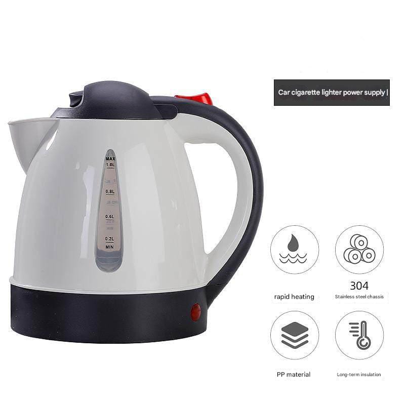 Car Electric Kettle - 1000ml Portable Vehicle Travel Kettle DC 12V Cigarette-Lighter 150W Quick Boil Auto-Off & Boil-Dry Protection - SM-408
- image 2