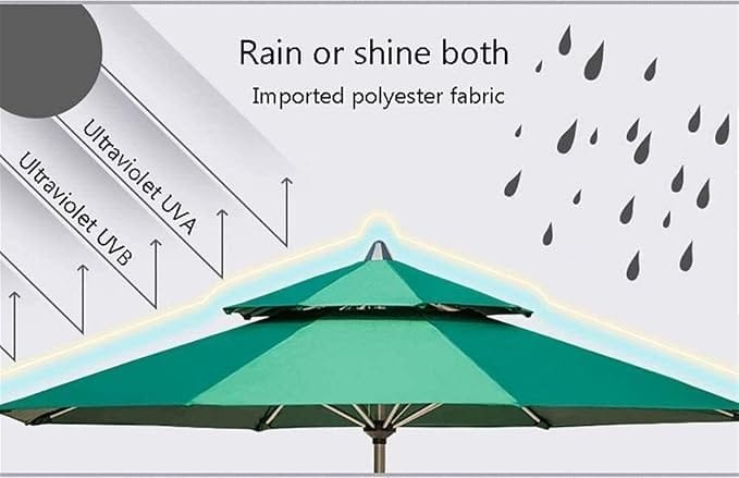 Portable Outdoor Umbrella Large | Double Layered Protection | UV Protection Outdoor Attachments | Adjustable Sunshade for Poolside, Garden, Backyard & Camping - 052192 - image 5