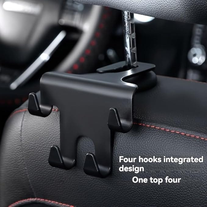 Car Interior Headrest Hooks with Phone Holder | Waterproof Back Seat Headrest Hanger, Plastic Purse Holder, Grocery Bag Hook & Mobile Phone Stand for Cars - 052260 - image 5