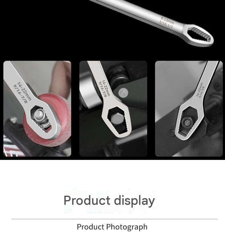 Multi-Functional Self-Tightening Adjustable Wrench 8-22mm & 14-22mm | Chrome Vanadium Steel Universal Spanner for Plumbing, Automotive Repair, Home Maintenance & Mechanical Work - 100059 - image 4