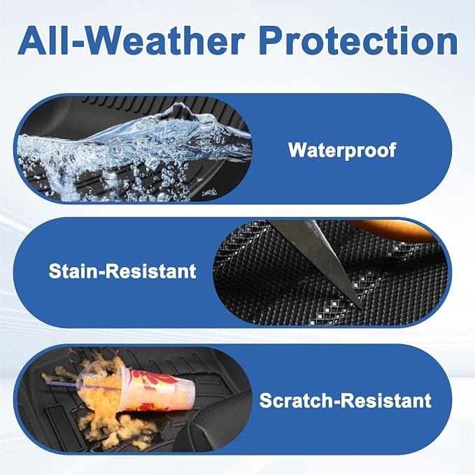 TPE Floor Mats for Deepal S07 | 3-Piece All-Weather Waterproof Car Floor Mat Set | Heavy-Duty Anti-Slip Interior Floor Liners - 052226DS07 - image 5