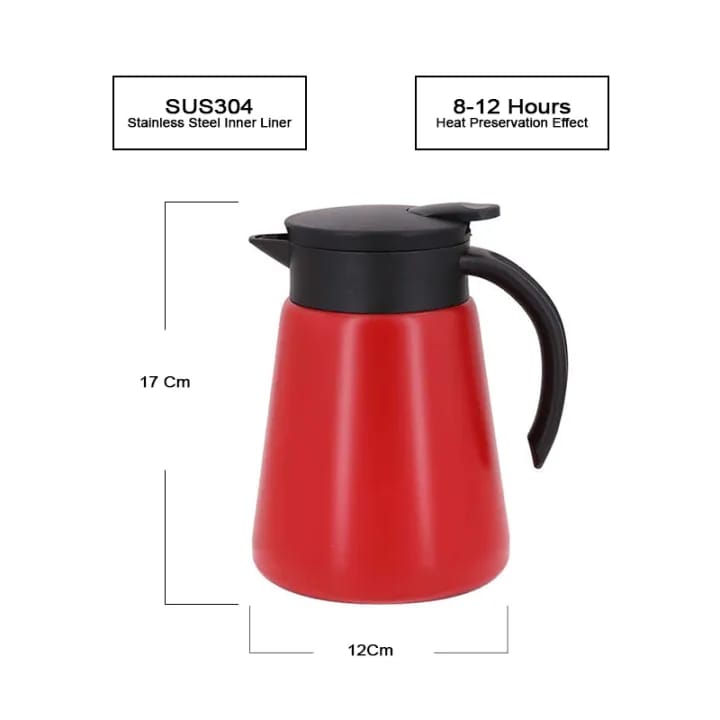 Premium Stainless Steel 304 Vacuum Insulated Coffee Tea Pot - 800ML Double Wall Hot & Cold Flask Leak-Proof Ergonomic Design for Home, Office, Travel & Cafe - 052171
- image 4
