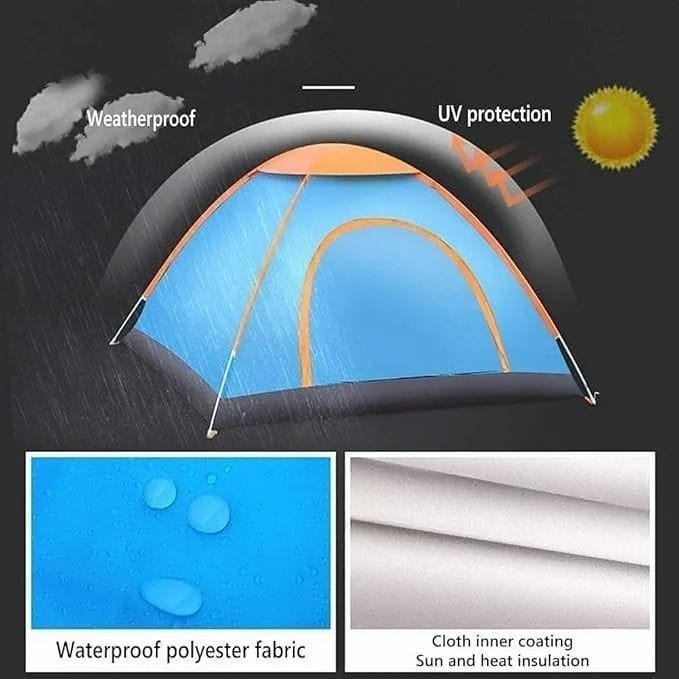 Waterproof Outdoor Camping Tent for 2-3 Persons | Portable Family Camping Tent | Shelter with Durable Canvas Fabric, Ventilation Windows & Easy Setup for Hiking, Trekking & Outdoor Adventures - 122029 - image 3
