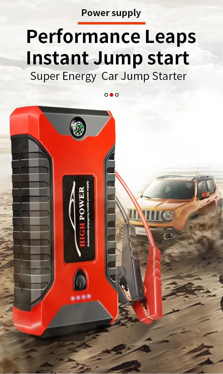 99800mAh 12V High-Power Multi-Function Jump Starter | Car Jumper | Car Powerbank | Car Tyre Air Pump | Starter | Booster | Portable | USB Charger | Car Emergency Start | Power Bank Supply | Battery Charge | Car Start Supply | Phone Charging - 51915ATONPLG - image 1