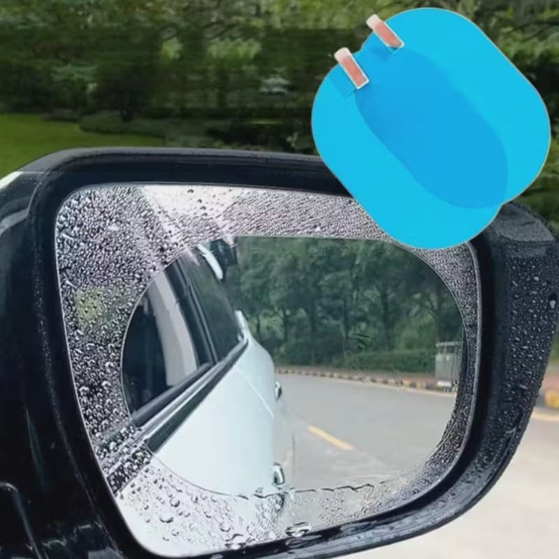 2-piece Car Rearview Mirror Anti-Fog Clear Film | Waterproof Rainproof Protective Film for Side Mirrors, Universal HD Transparent Peel & Stick Mirror Screen Protector - 052280 - image 5