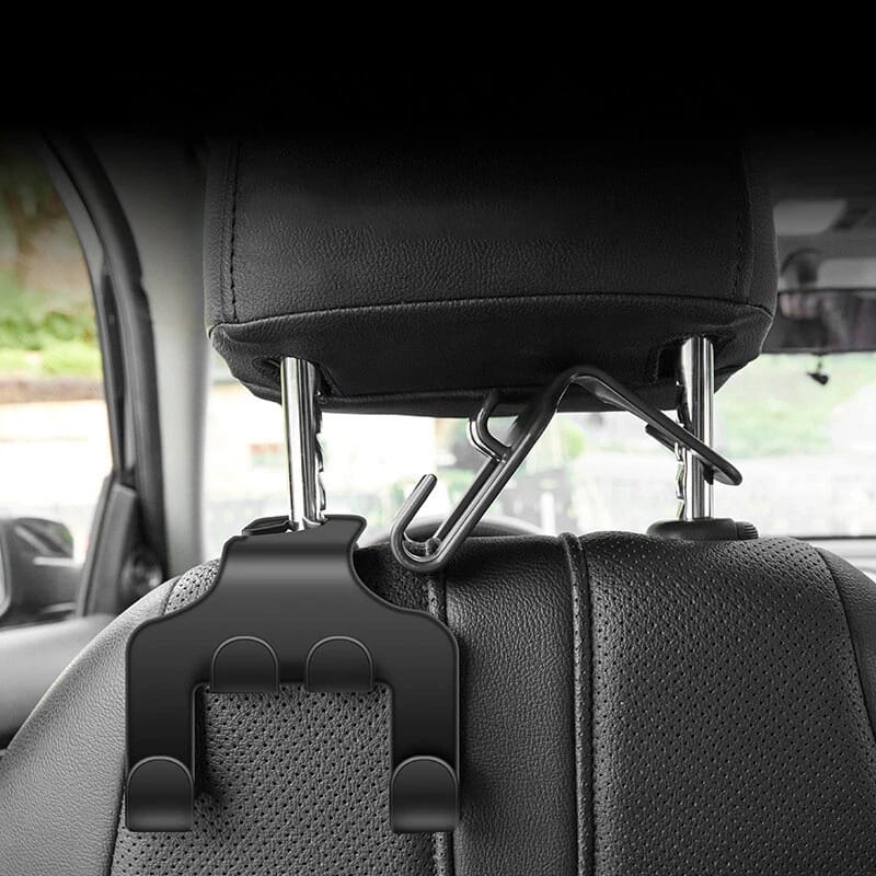 Car Seat Headrest Hook with Phone Holder | Universal Back Seat Organizer Hanger for Grocery Bags, Handbags, Clothes & Mobile Phone Mount - 052290 - image 4