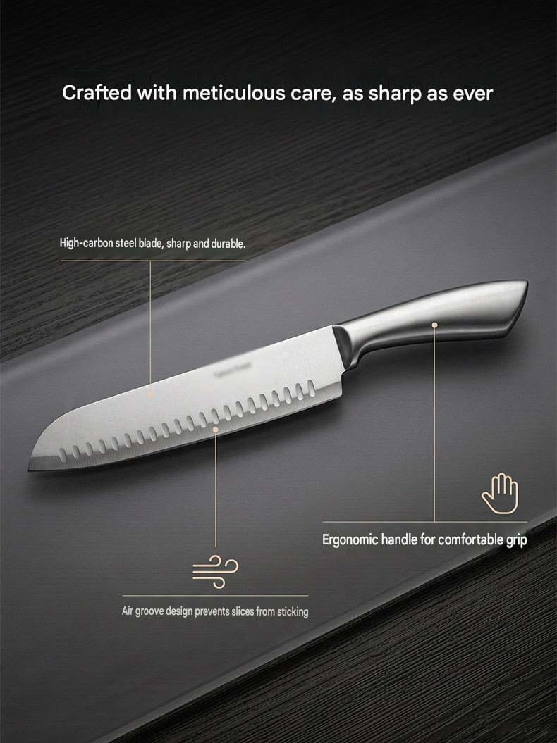 Kitchen Knife | High-Grade Inox Stainless-Steel Chef Knife | Eotia Brands Ultra Sharp Multipurpose Knife for Meat, Fish, Vegetables & Fruits | Japanese style & Ergonomic Design | Comfortable Grip - 416863 - image 5