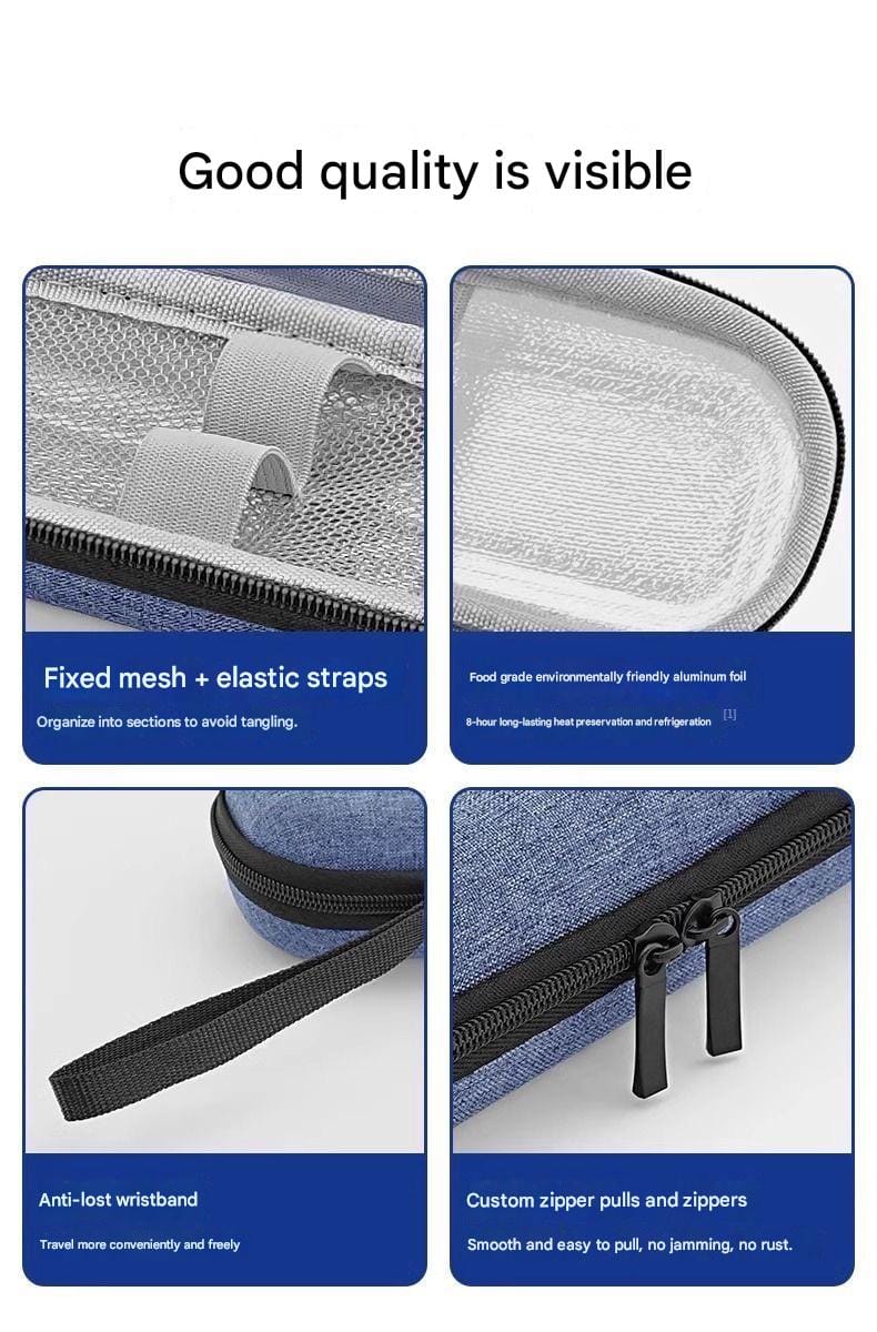 Portable Cooler Bag - Diabetes Medicine Organizer with 2 Reusable Ice Packs Waterproof EVA & Durable Polyester Travel-Friendly - 052139 - image 2