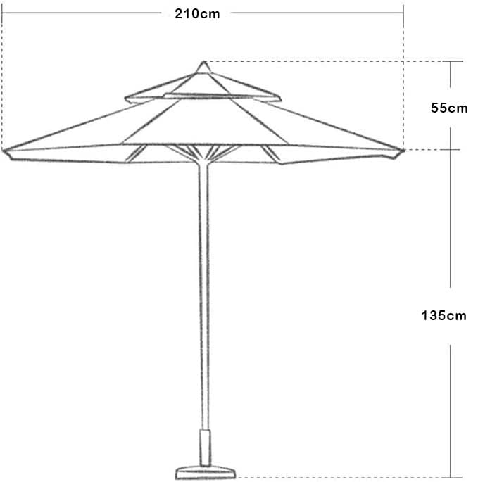 Portable Outdoor Umbrella Large | Double Layered Protection | UV Protection Outdoor Attachments | Adjustable Sunshade for Poolside, Garden, Backyard & Camping - 052192 - image 3