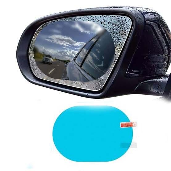 2-piece Car Rearview Mirror Anti-Fog Clear Film | Waterproof Rainproof Protective Film for Side Mirrors, Universal HD Transparent Peel & Stick Mirror Screen Protector - 052280 - image 1