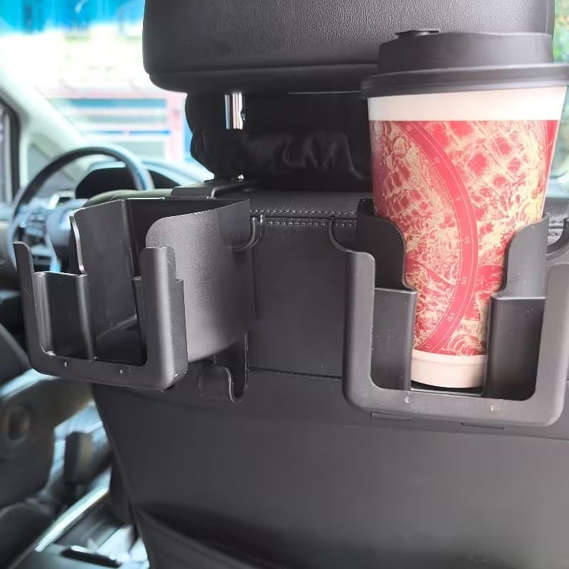 3-in-1 Car Cup Holder, Phone Holder & Headrest Hook | Multifunctional Back Seat Organizer with Cup Holder, Purse Hook & Mobile Stand | Universal Car Interior Storage Accessory - 052239 - image 5