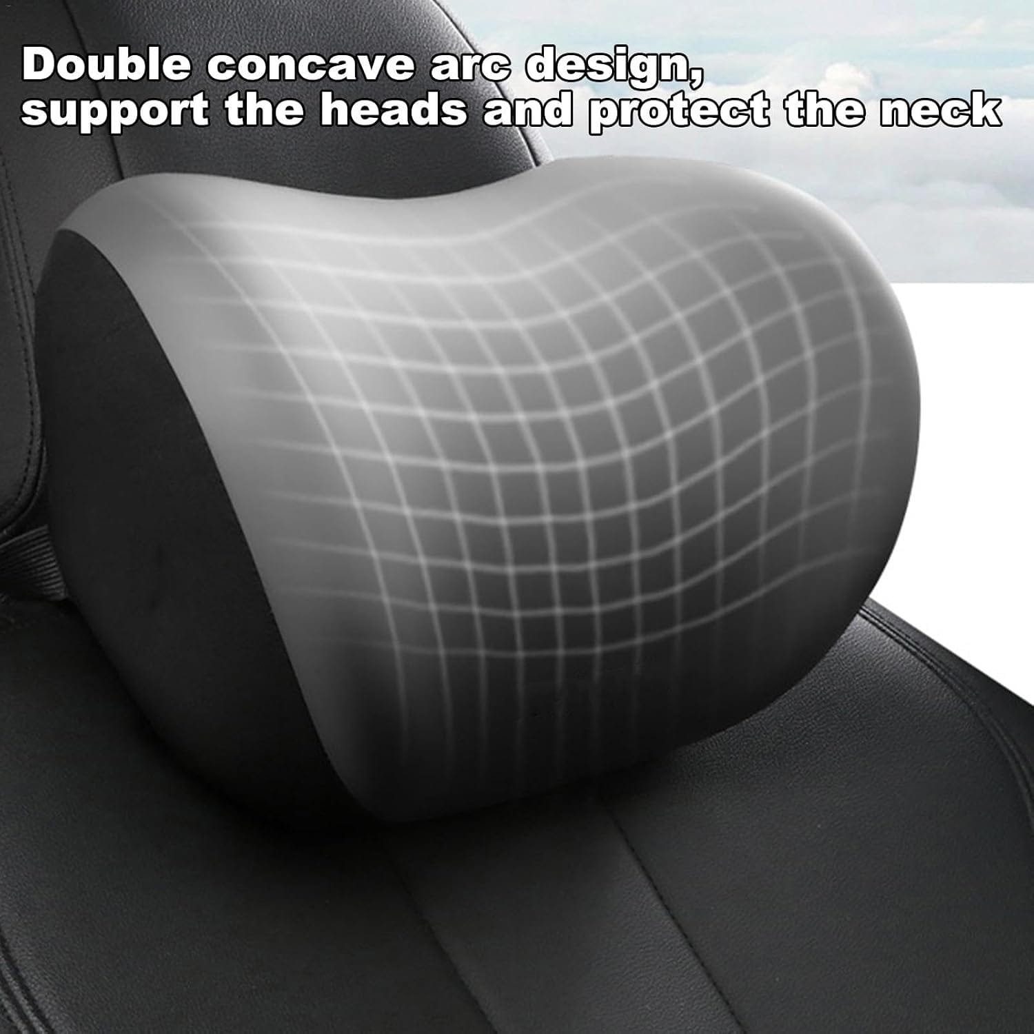 Car Neck Pillow & Lumbar Support Cushion Set | Soft Foam Ergonomic Car Seat Headrest & Back Support Pillow | Breathable Travel Cushion for Cars, Office & Hom - 52249 - image 4