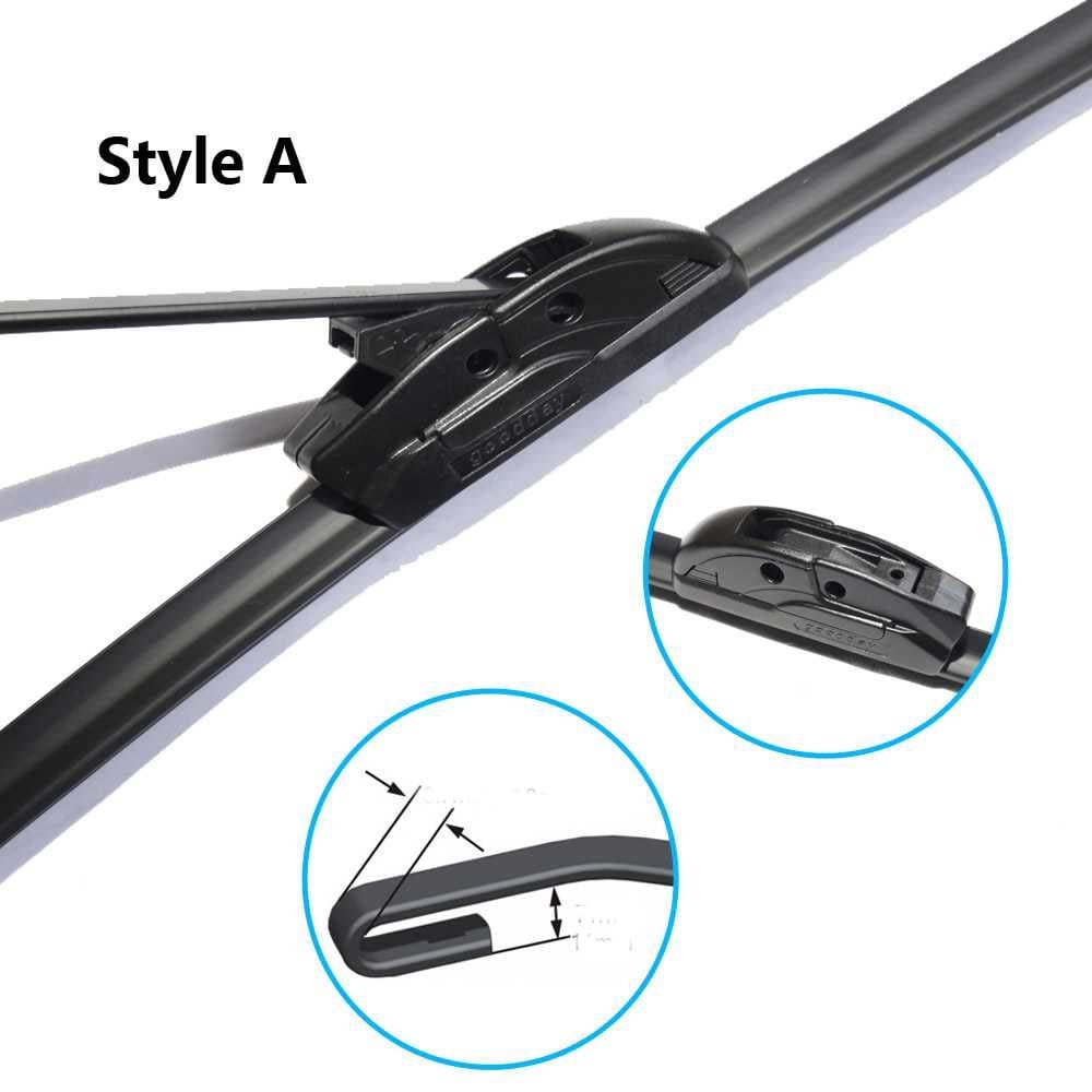 Car Windshield Wiper Blade 16" | Quiet & Streak-Free | Universal and Hybrid Design | U-Shaped Hook Lock Mechanism - Wiper-16N - image 3