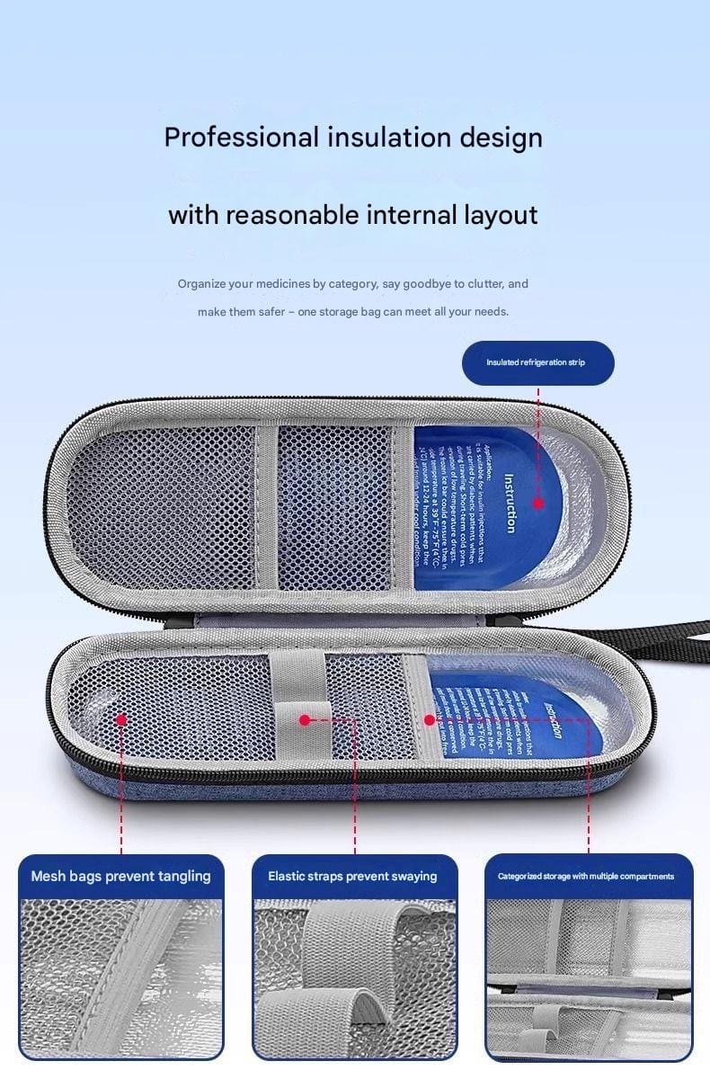 Portable Cooler Bag - Diabetes Medicine Organizer with 2 Reusable Ice Packs Waterproof EVA & Durable Polyester Travel-Friendly - 052139 - image 5