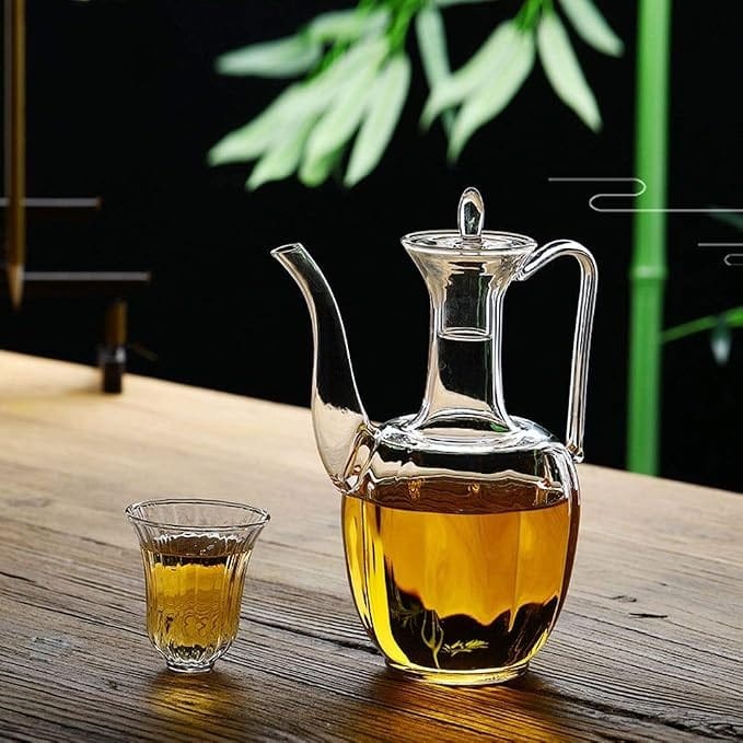 Borosilicate Glass Tea pot with Glass Handle | Heat Resistant Transparent Coffee Pot | Creative Vintage Water, Milk & Tea Pouring Pot for Home and Office | - image 5