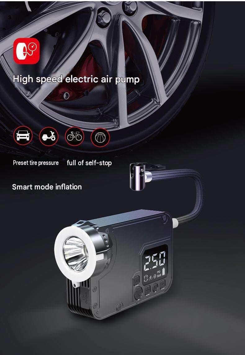 Portable Car Emergency Jump Starter with Air Compressor | Multifunction Battery Booster, Digital Tire Inflator, LED Flashlight, USB Power Bank & Emergency Roadside Kit for Cars, Motorcycles & SUVs - 052266 - image 4