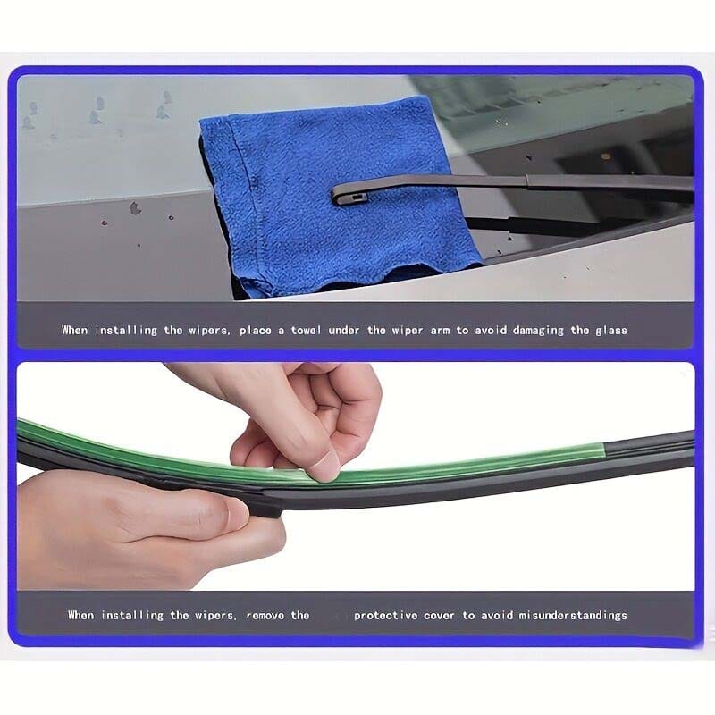 Car Windshield Wiper Blade 16" | Quiet & Streak-Free | Universal and Hybrid Design | U-Shaped Hook Lock Mechanism - Wiper-16N - image 4