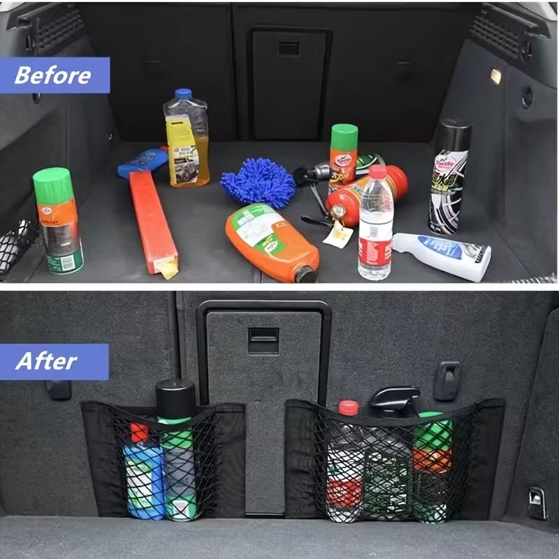 Universal Car Trunk Organizer Net | Heavy-Duty Cargo Storage Mesh with Velcro | Elastic Vehicle Trunk & Backseat Storage Bag for SUV, Sedan, Hatchback & Truck - 052271 - image 4