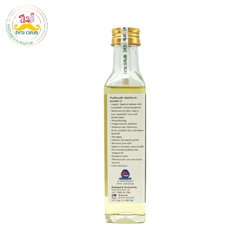Desi Grub Castor Oil 250ml | Cold-Pressed, Natural Laxative, Skincare, And Hair Growth Solution - image 3