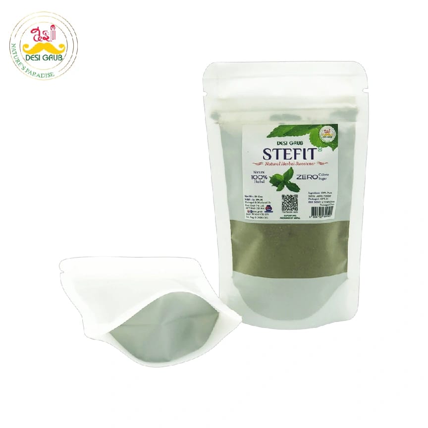 Desi Grub SteFit – Pure Stevia Leaves Powder | Zero Calorie Herbal Sweetener | Natural Sugar Substitute For Tea, Coffee, Baking | 50 G - image 3
