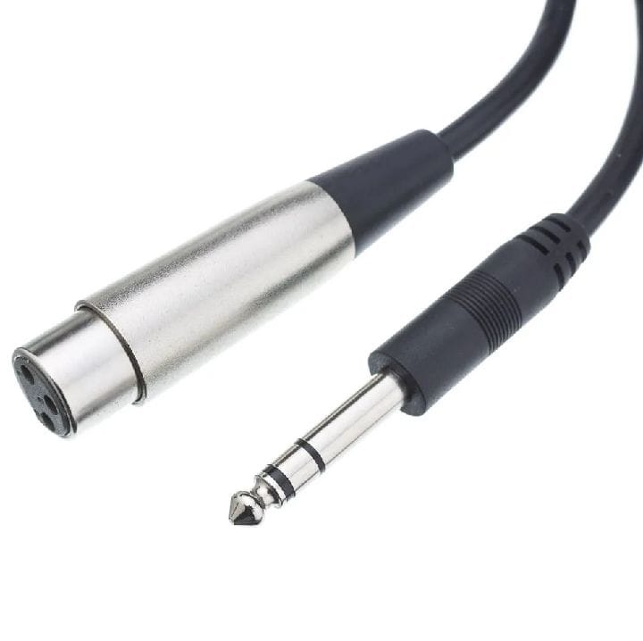 XLR 2 Meter Female to 1/4 (6.35mm) Male Mono Jack/Microphone Cable Mic Cord for dynamic Microphone