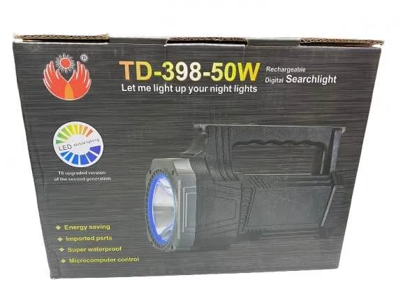 Torchlight Rechargeable Digital Searchlight Emergency Light- Torch Light TD-398-50W | Rechargeable 50W Flash Light - image 2