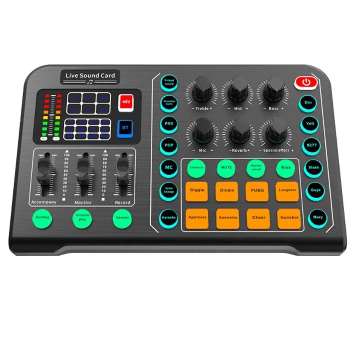 M6 Live Sound Card External Audio Mixer Mobile Phone Voice Changer Support 48V Microphone - image 1