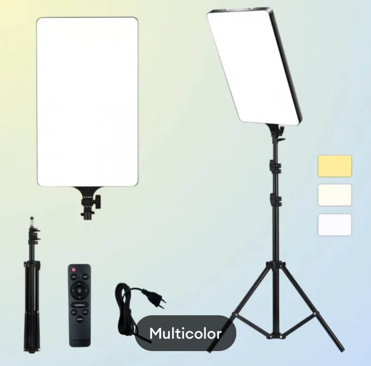 RL-24 LED Video Light Panel Light With Tripod Square Diffuser Light With Stand Photography Lamp - image 1