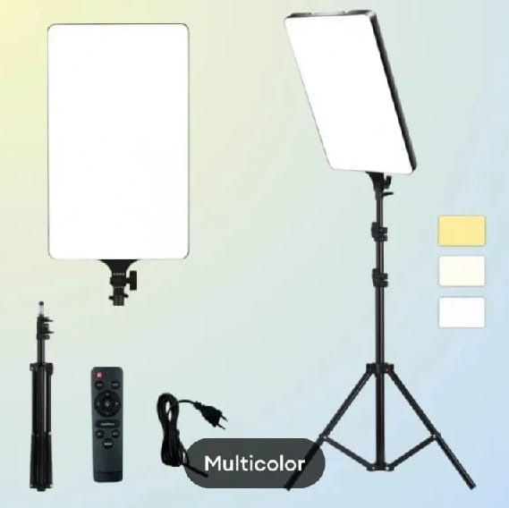 RL-24 LED Video Light Panel Light With Tripod Square Diffuser Light With Stand Photography Lamp - image 3