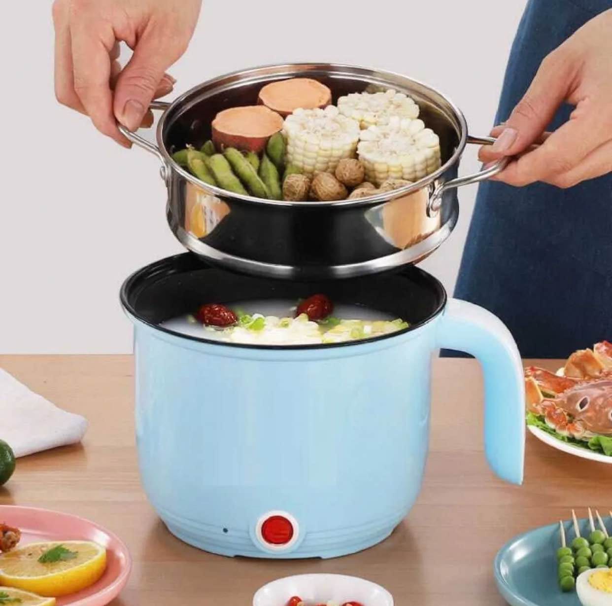 Portable Electric Nonstick Hot Pot, Mini Rapid Noodles Cooker, Momo Maker, Multi-functional Electric Hot Pot for Students, Dorm Room, Travel-Friendly Cooker - image 1