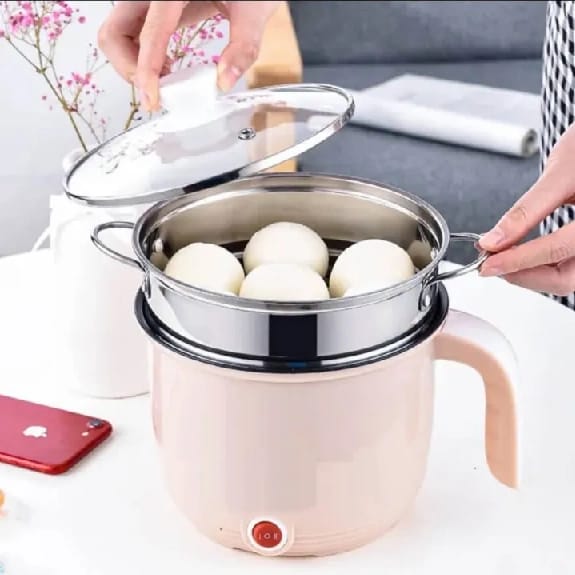 Portable Electric Nonstick Hot Pot, Mini Rapid Noodles Cooker, Momo Maker, Multi-functional Electric Hot Pot for Students, Dorm Room, Travel-Friendly Cooker - image 2