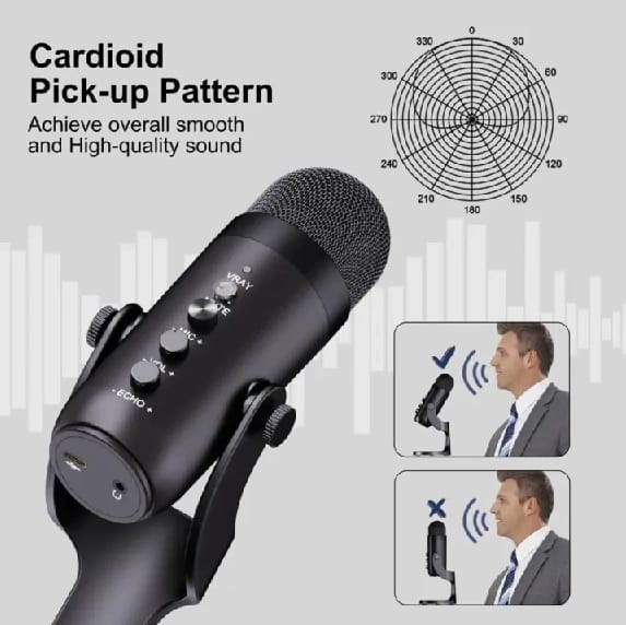 Pro Condenser USB Microphone Hypercardioid Noise Reduction, Plug & Play Recording, Streaming, Gaming & Podcasting Mute & Volume Control - image 1