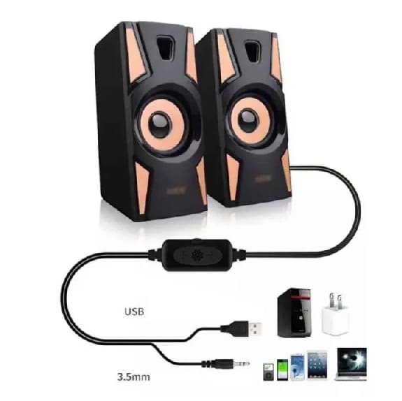 HT-09A Portable 2.0 Speaker System for Desktop LaptopTablet SmartPhones PC Speaker - image 2