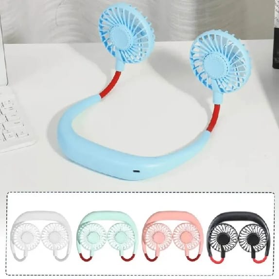 360° Adjustment USB Portable Fan Hands-free Neck Fan Hanging Rechargeable Mini Sports Fans 3 Gears Wearable Sport Fan - image 3